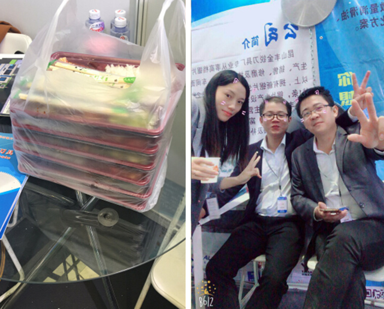 這是參展的鄧氏家人的午餐，順便還有家人出來(lái)賣(mài)萌!